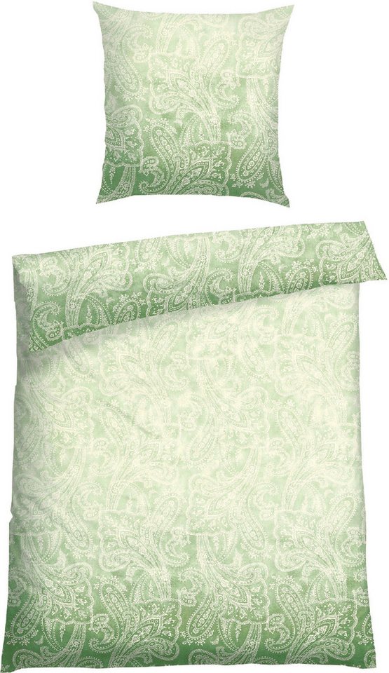 Schiesser Bettwäsche Claire aus weicher Baumwolle mit Paisleymuster in dezentem Farbverlauf, Renforcé, 2 teilig, MADE IN GREEN by OEKO-TEX®