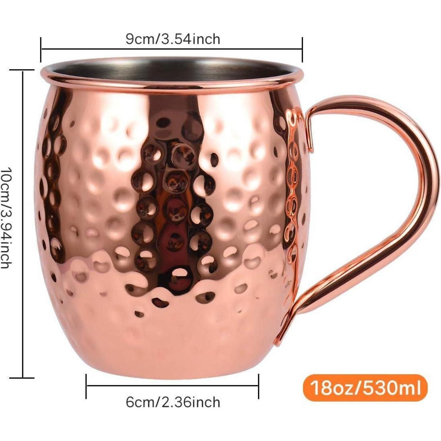 LuxusKollektion Becher Moscow Mule Kupferbecher Set 473ml mit Zubehör Geschenkidee