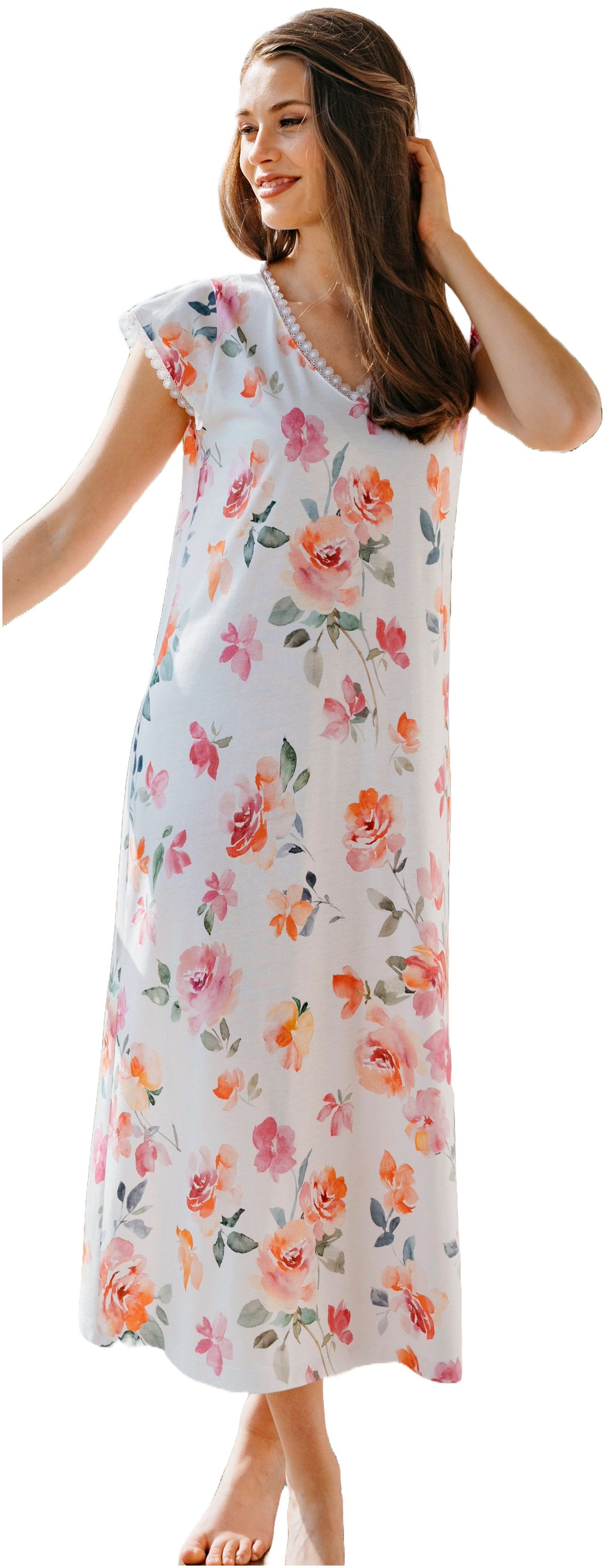 HUTSCHREUTHER Nachthemd Langes Damen Nachthemd (1-tlg) Edles Design