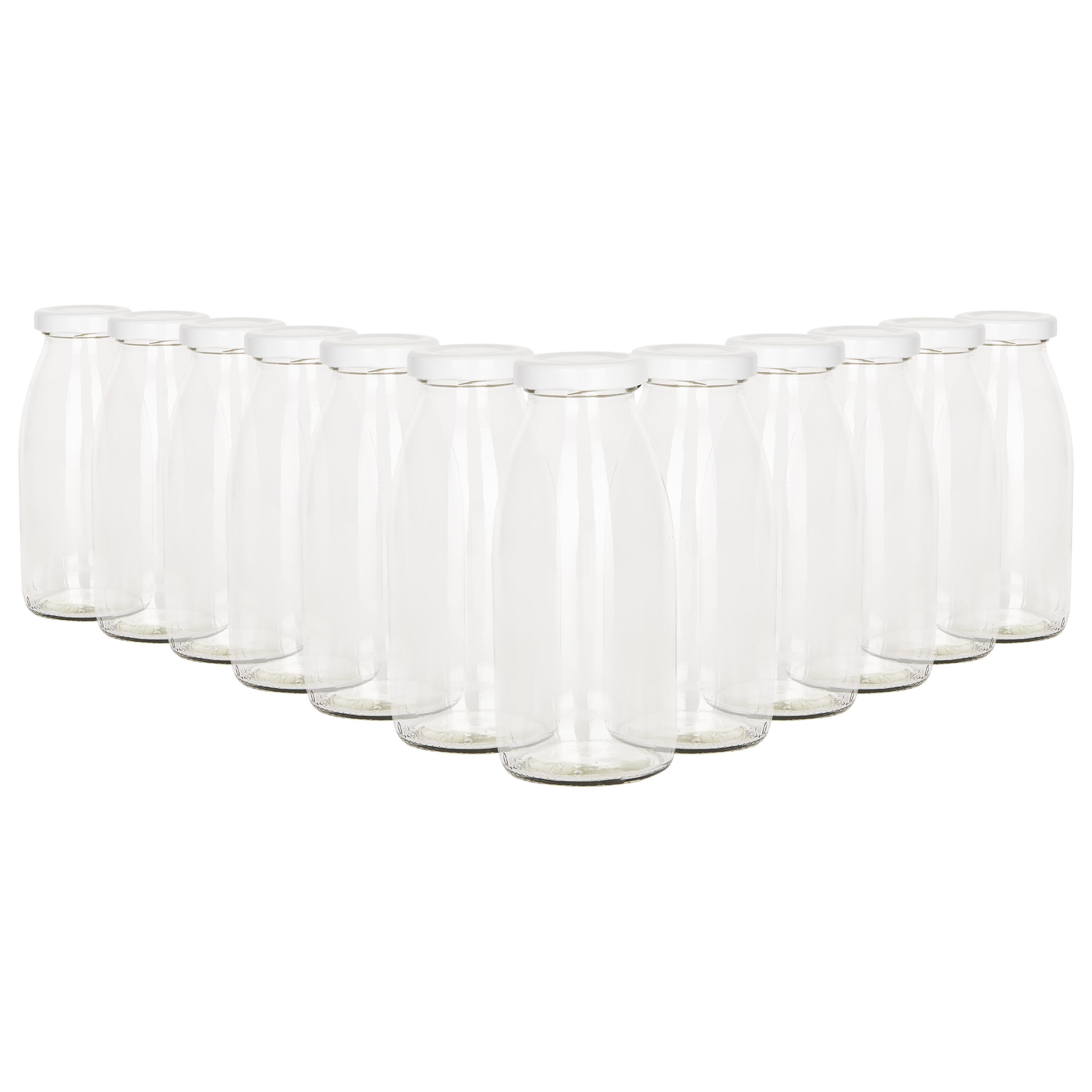 MamboCat Vorratsglas 12er Set Hansaflasche 250ml Deckel To 43 weiß, Glas