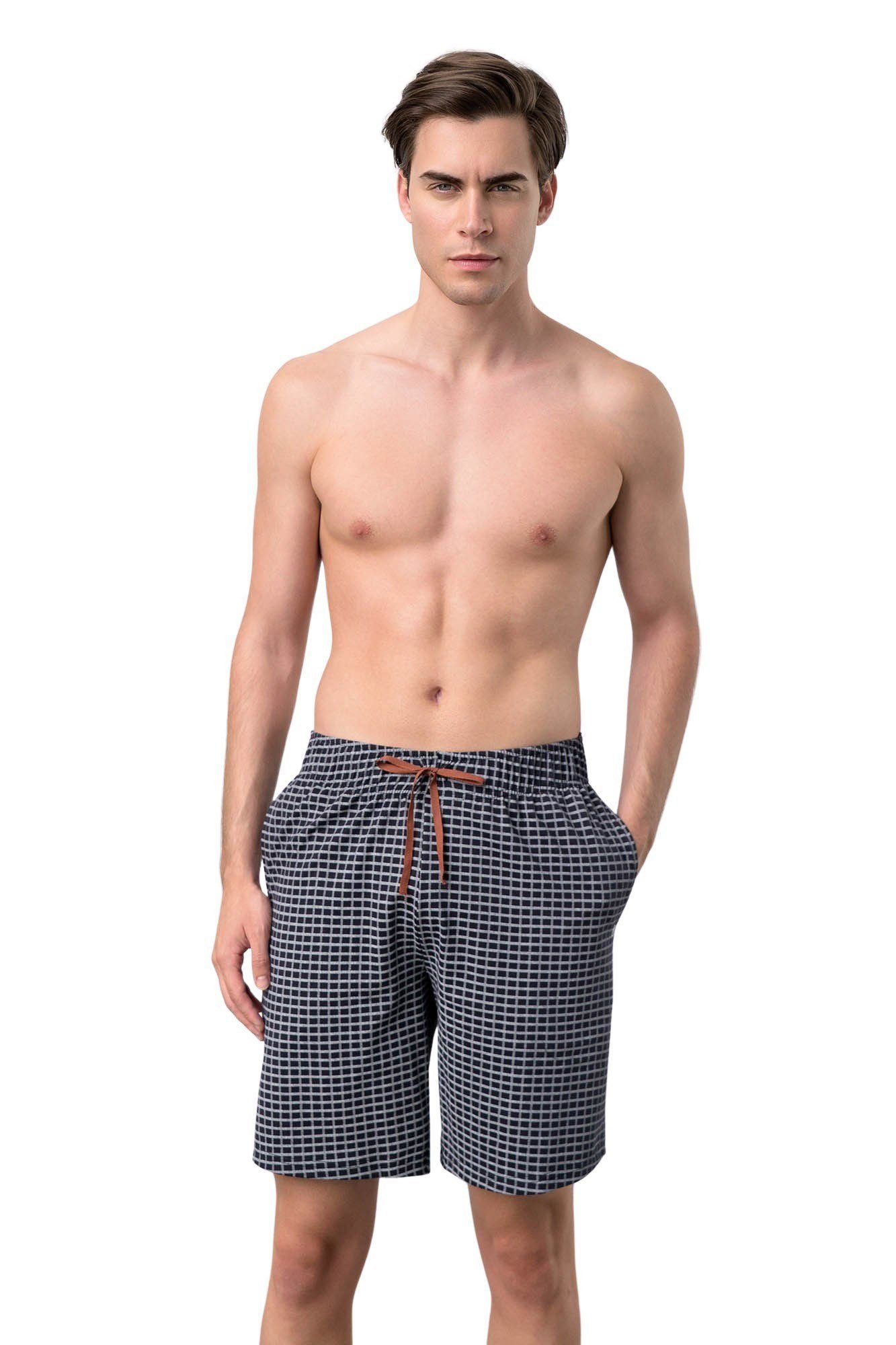 Vamp Pyjamashorts UOMO di 1-tlg., Pyjamahose Set) Schlafanzughose Shorts Baumwolle Herren (Set, VAMP Homewearhose