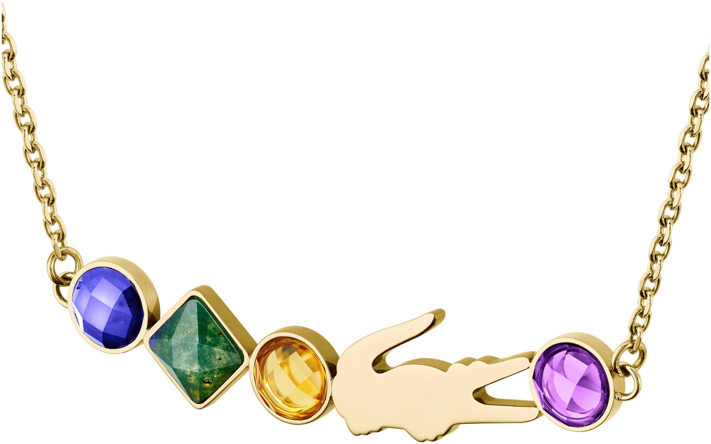 Lacoste Kette mit Anhänger DEVA, 2040360, mit Sodalith, Topas, Amethyst, Moosachat