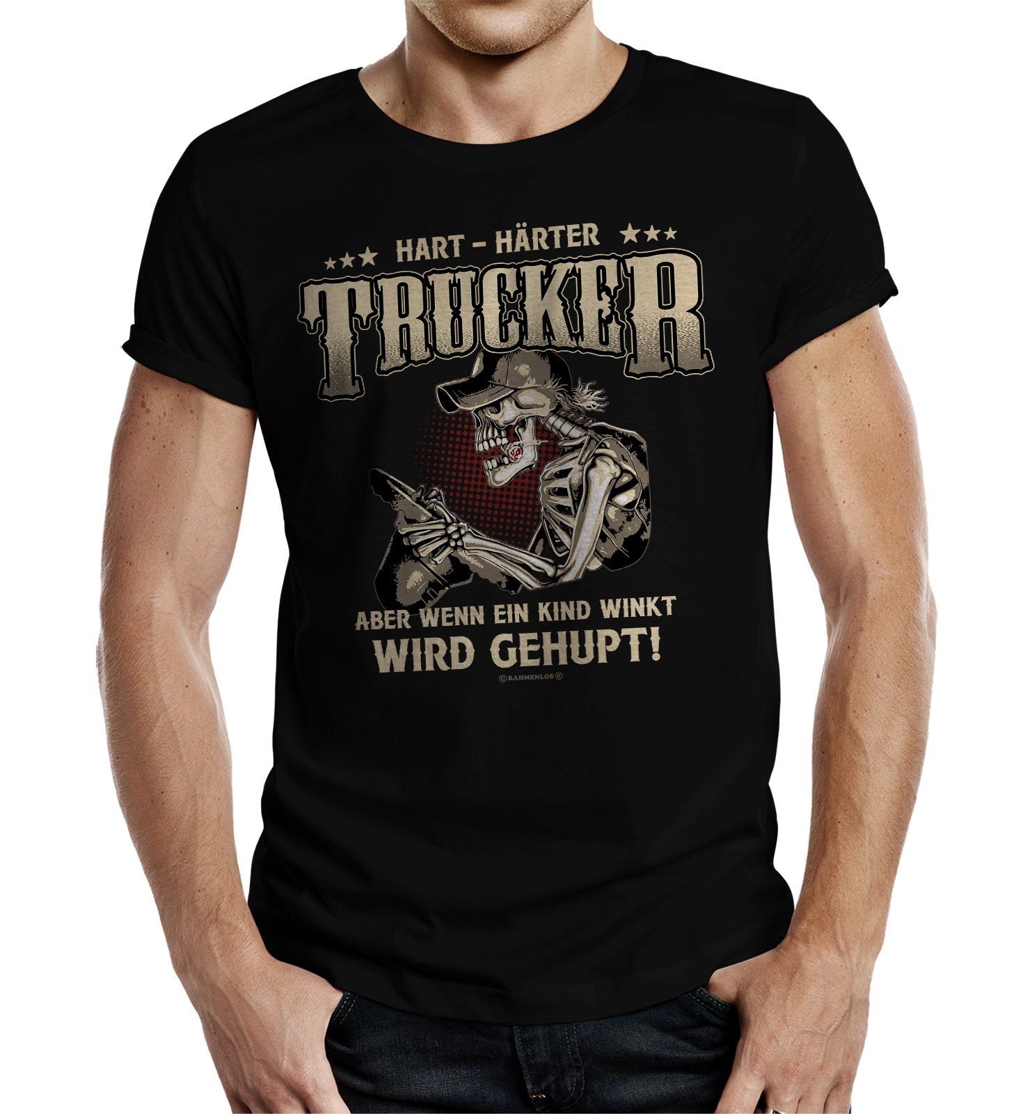 Rahmenlos T-Shirt Geschenk für Trucker LKW-Fahrer