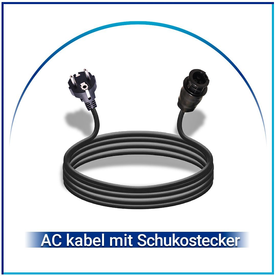 Wechselrichter Balkonkraftwerk Frame SOLAR-HOOK NEP und Schuckostecker Black etm Solaranlage 2x400W 10m Komplettset 800W 800W mit WIFI Solarmodule,