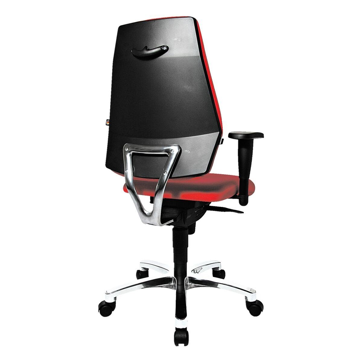 TOPSTAR Schreibtischstuhl und Sitness Flachsitz mit Armlehnen, Body-Balance-Tec rot 30