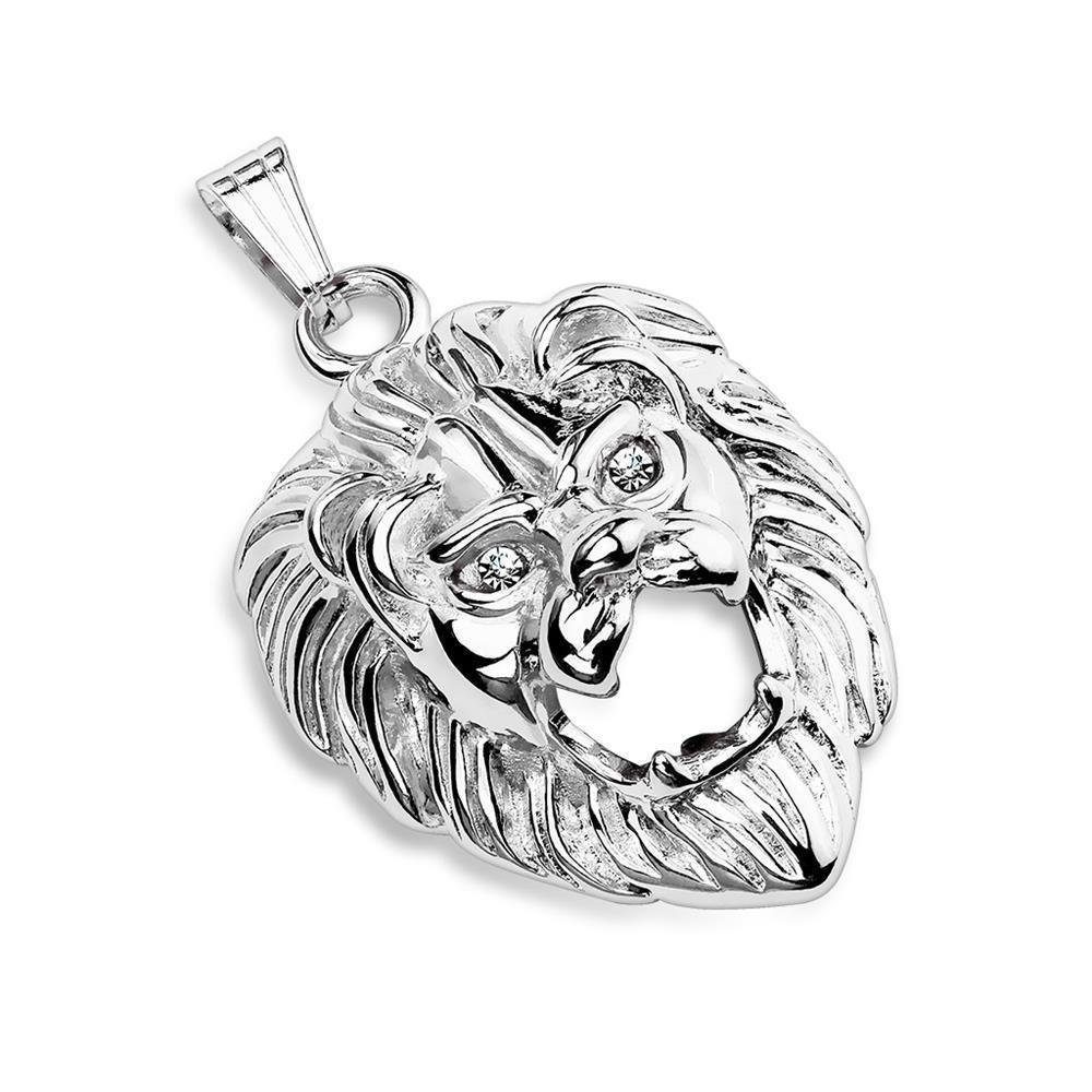 BUNGSA Anhänger Set Anhänger Löwen Silber Pendant (1-tlg), aus Halsketten Unisex Edelstahl