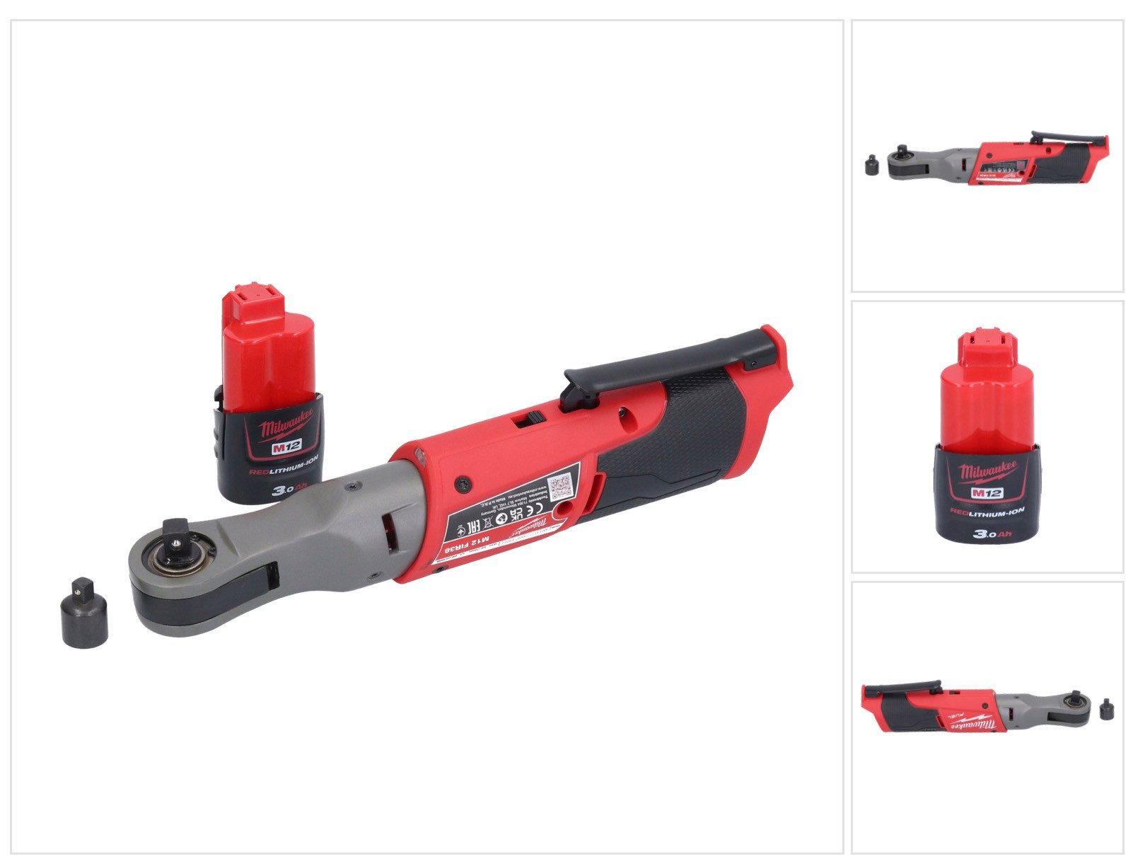 Milwaukee Umschaltknarre M12 FIR38-301 Akku Ratsche 12 V 75 Nm 3/8" 1/4" + 1x Akku 3,0 Ah - oh