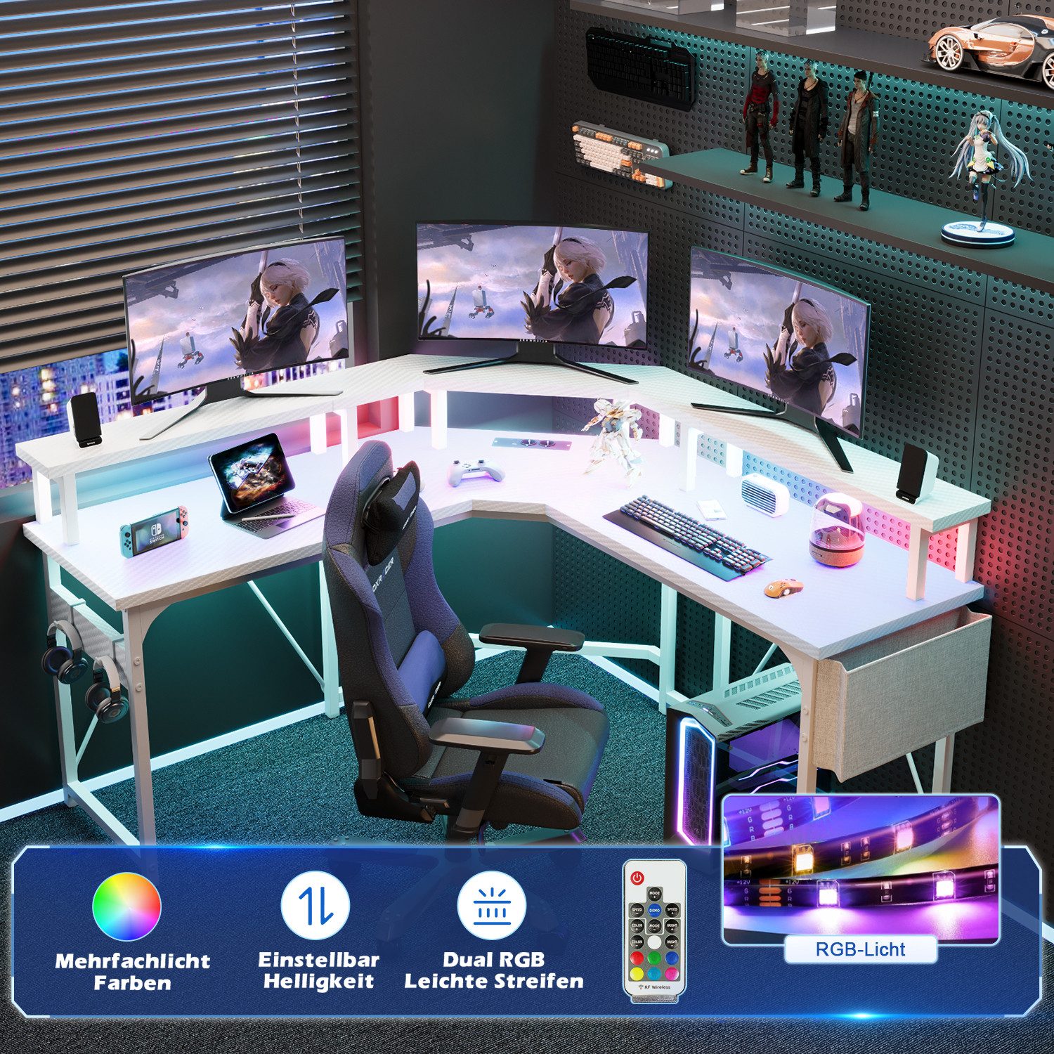 HOMALL Eckschreibtisch Gamingtisch Computertisch L-förm Eckschreibtisch günstig online kaufen