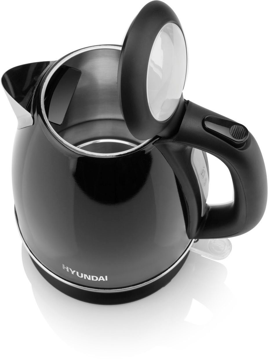 Hyundai Wasserkocher VK302B, 1,7 l, 2200 W, Edelstahl, Doppelsicherheitssystem, transparenter Deckel