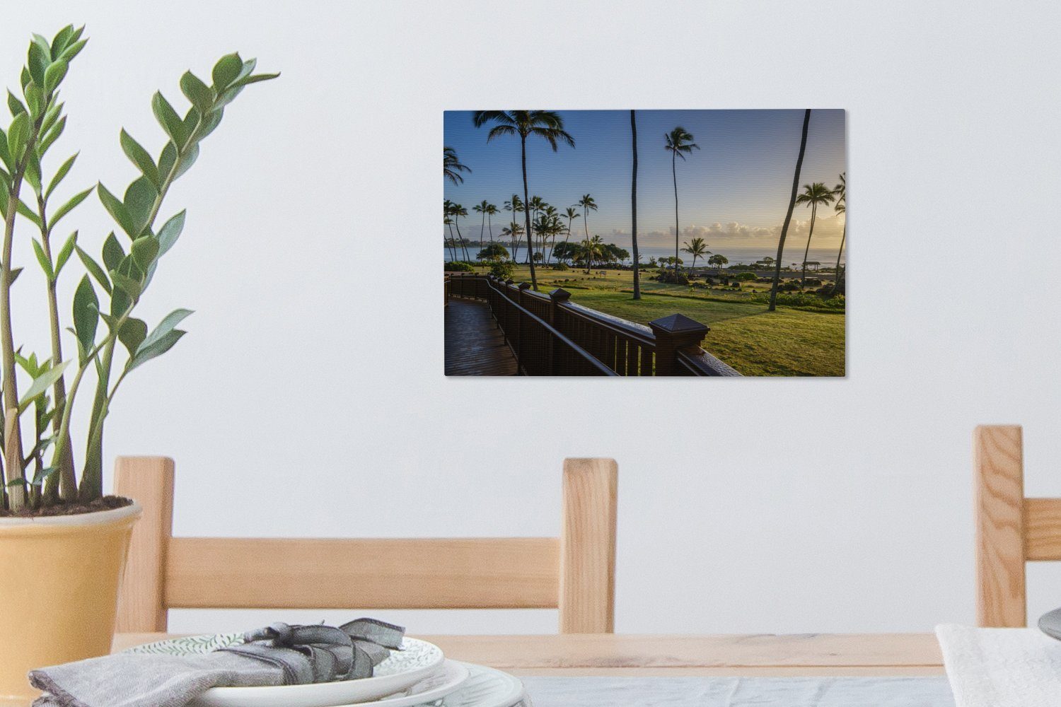 OneMillionCanvasses® Leinwandbild Sonnenaufgang Kauai, Wanddeko, Aufhängefertig, (1 30x20 cm Leinwandbilder, Wandbild St)