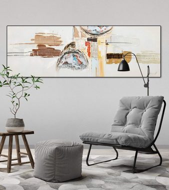KUNSTLOFT Gemälde Schwerelose Zeit 150x50 cm, Leinwandbild 100% HANDGEMALT Wandbild Wohnzimmer