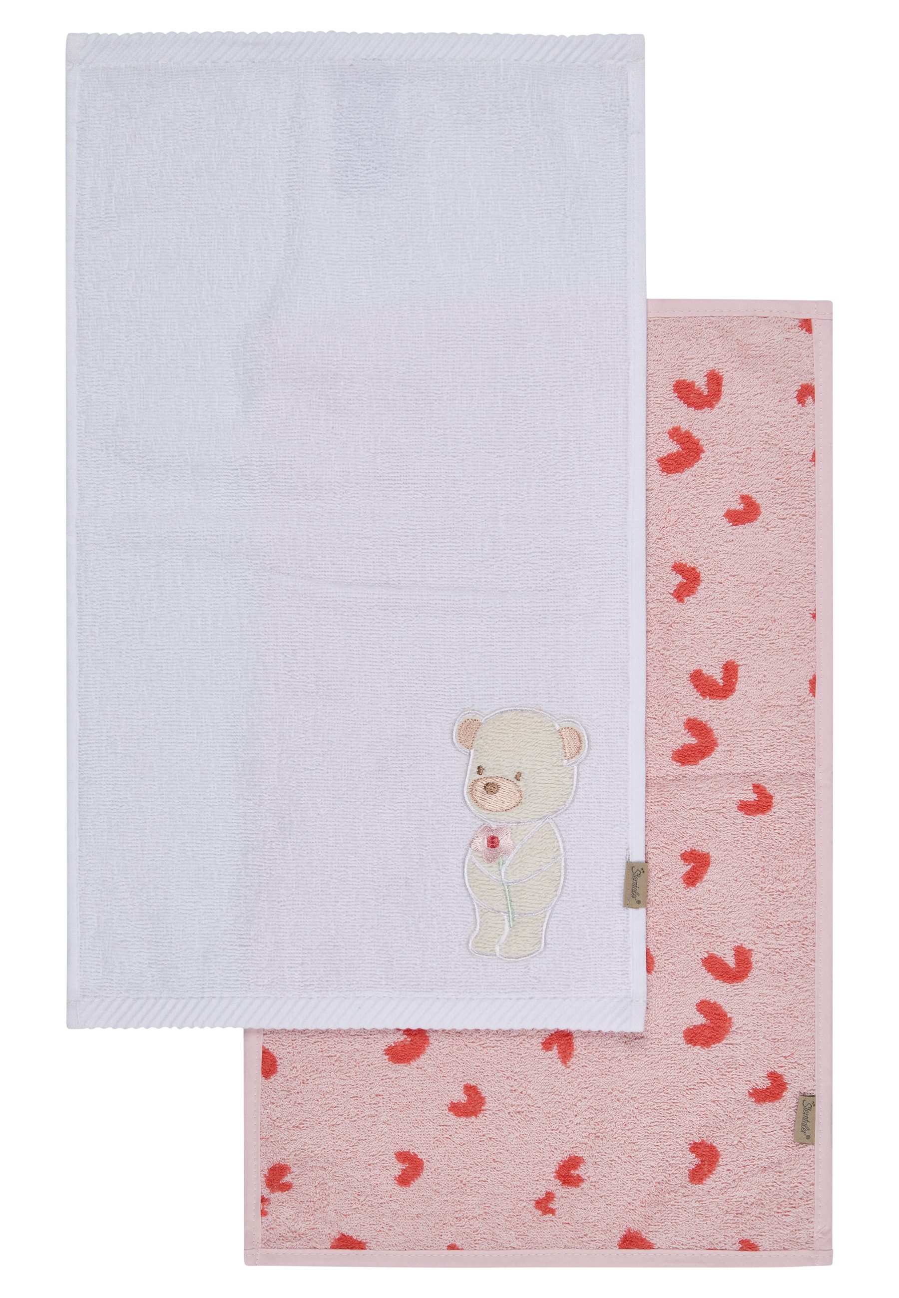 Sterntaler® Handtücher Kinderhandtuch 2er-Pack BÄR Betty, Frottee (1-St), Kinderhandtuch DP, aus Frottee, schöne Webkanten, süßer Applikationen