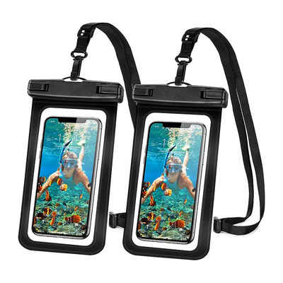 CALIYO Smartphone-Hülle 2-Tlg Wasserdichte Handy Schutzhülle,Handytasche Smartphone Hülle 16,5 cm (6,5 Zoll), Wasserdichte Handytasche mit Band, IPX8 zertifizierter Schutz