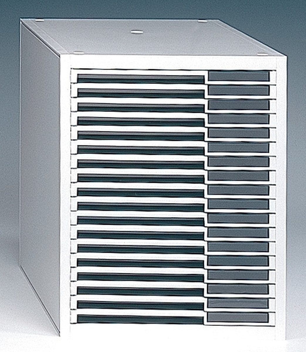 STYRO Organizer Schubladenbox styrokay 18 Schübe 11mm Front offen weiß