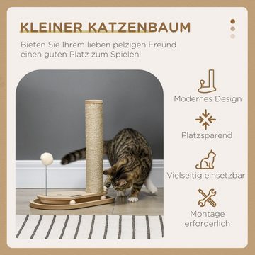 PawHut Kratzbaum für Kitten inkl. Spielzeug, Kugelbahn, Kugel mit Feder, BxTxH: 35x23x40 cm