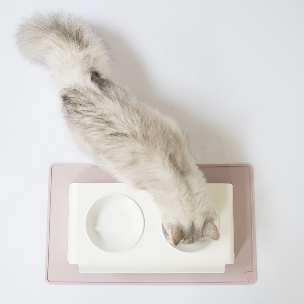 LucyBalu Napfunterlage SQUARE (50 x 29 cm), für Katzen, verschiedene Farben, lebensmittelechtes Silikon