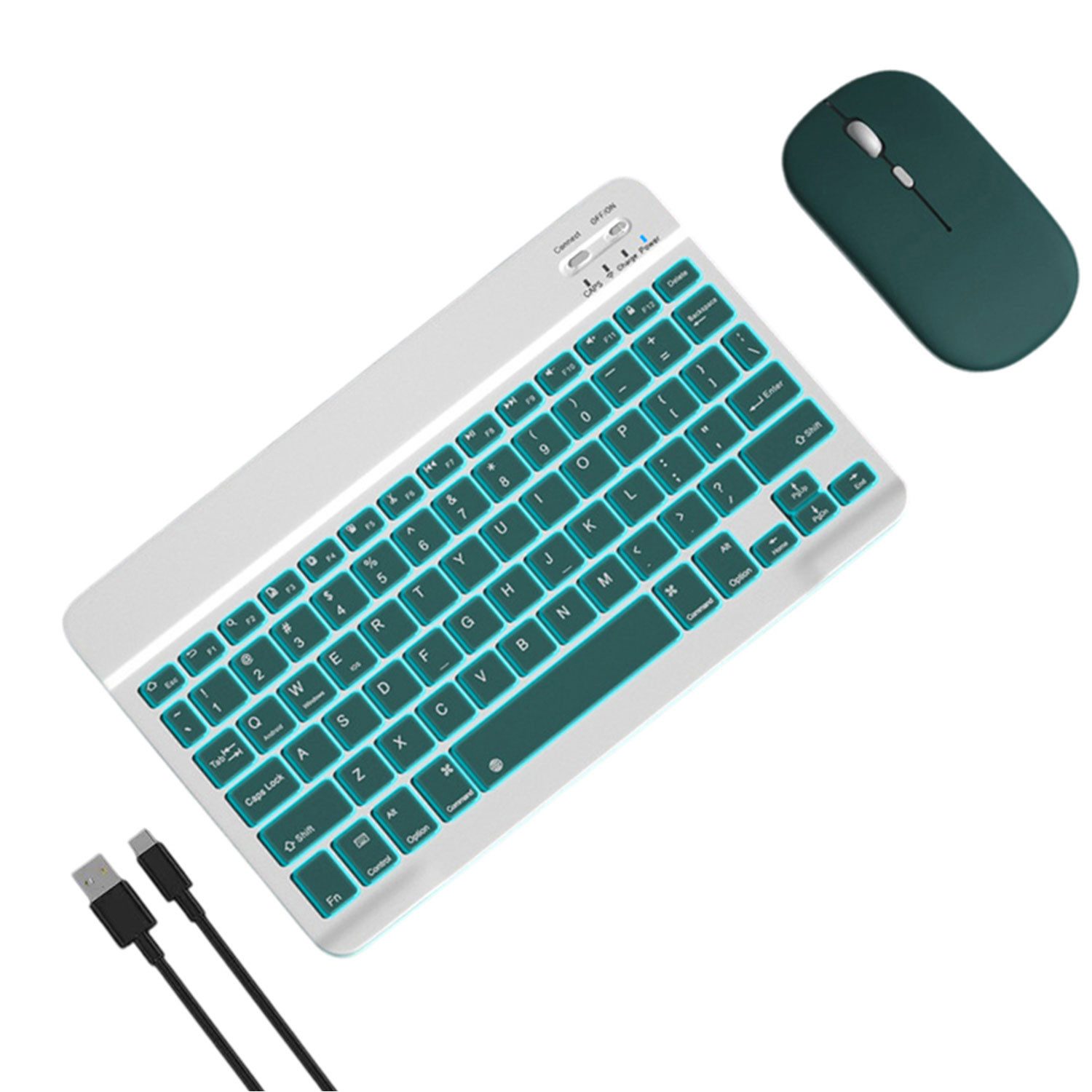 Refttenw Bluetooth Tastatur für iPad Kabellos Maus 10 zoll Tablet Tastatur Tablet-Tastatur (für iPad Tablet Smartphone und mehr iOS Android Windows)