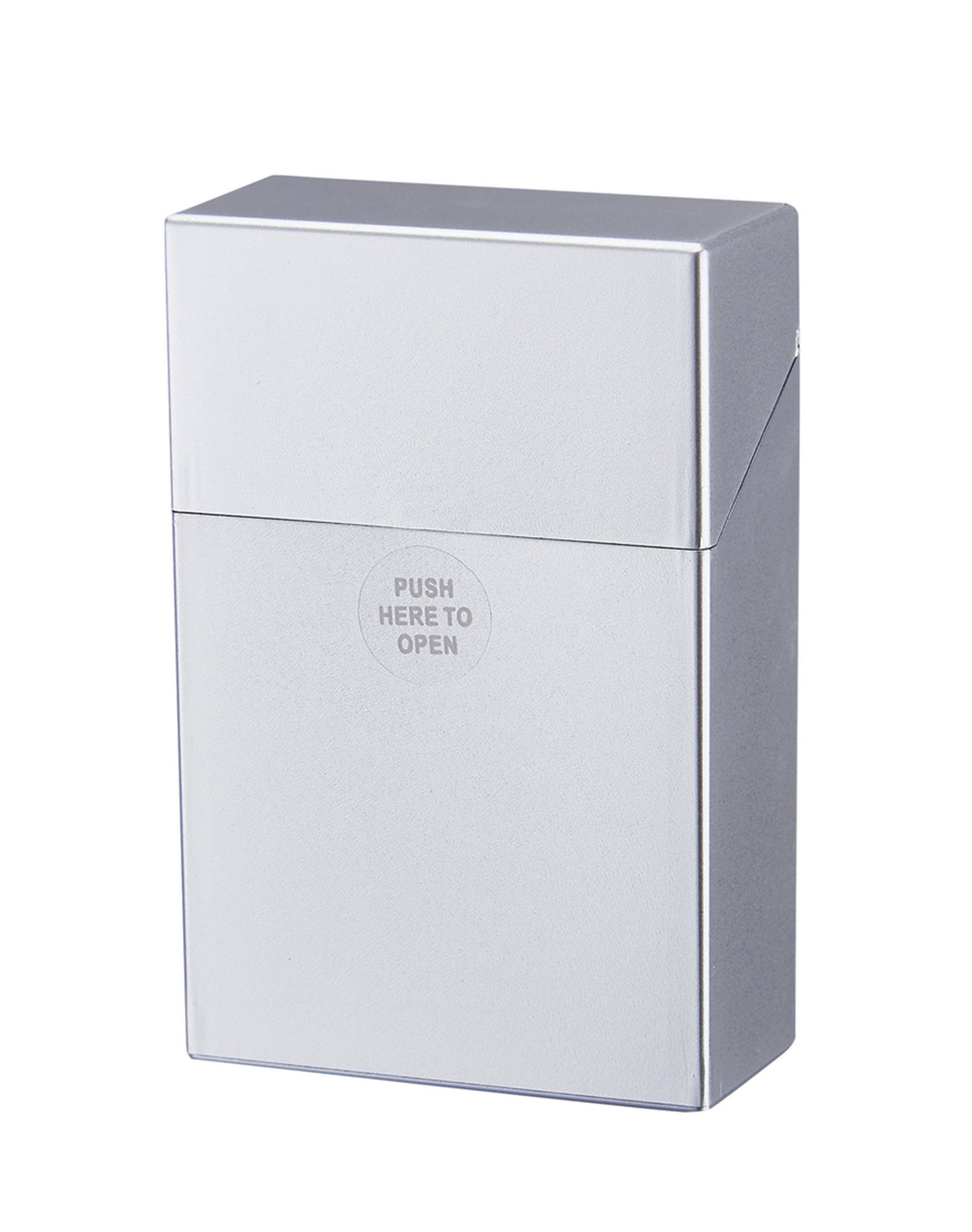CHAMP Dose ZIGARETTENDOSE mit Sprungdeckel für 20 Zigaretten 35 (Silber), aus Kunststoff Zigarettenbox Zigarettenetui Etui Case Box Dose