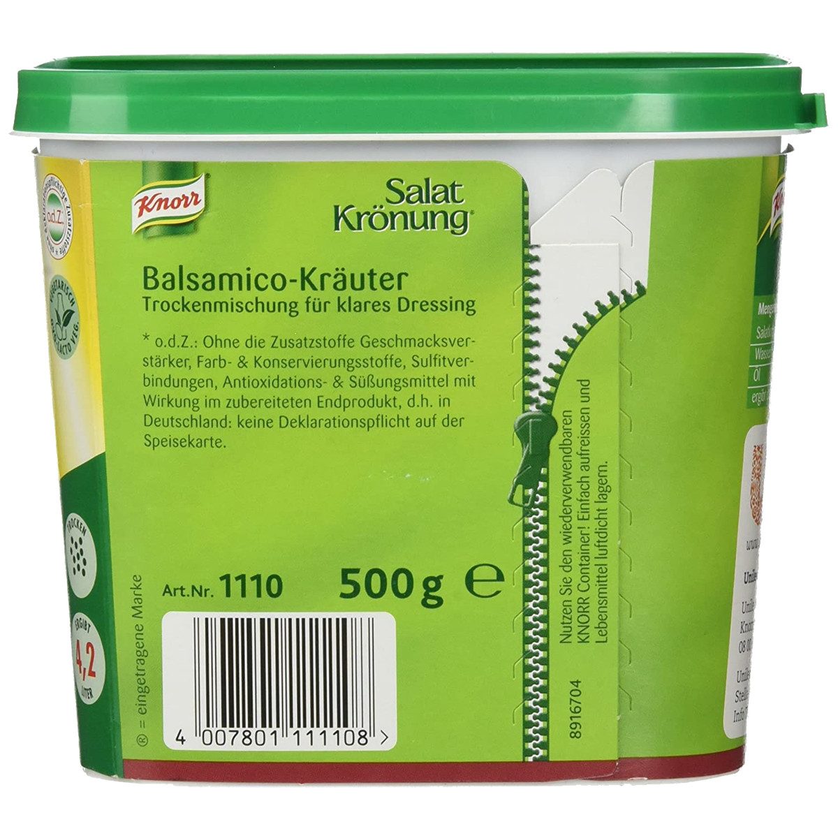 Knorr Saucen, Knorr Salatkrönung Balsamico Kräuter für klares Dressing 500g