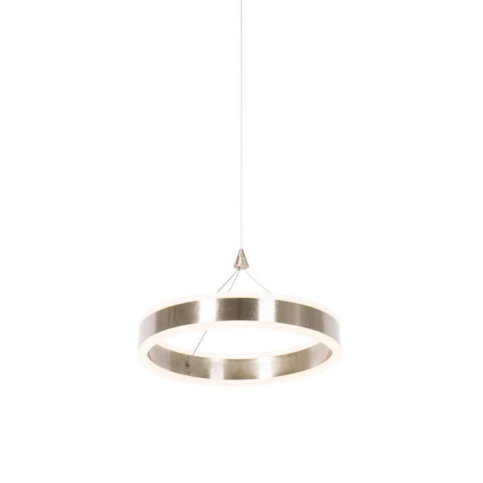 Qazqa Pendelleuchte Lyani, LED fest integriert, (nicht austauschbare) LED, Stahl, Modern, Aluminium, 1-flammig