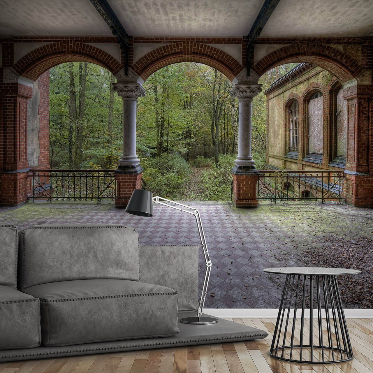 Vliestapete leicht glänzend, Tapete Design Villa lichtbeständige Terrace, KUNSTLOFT Vintage
