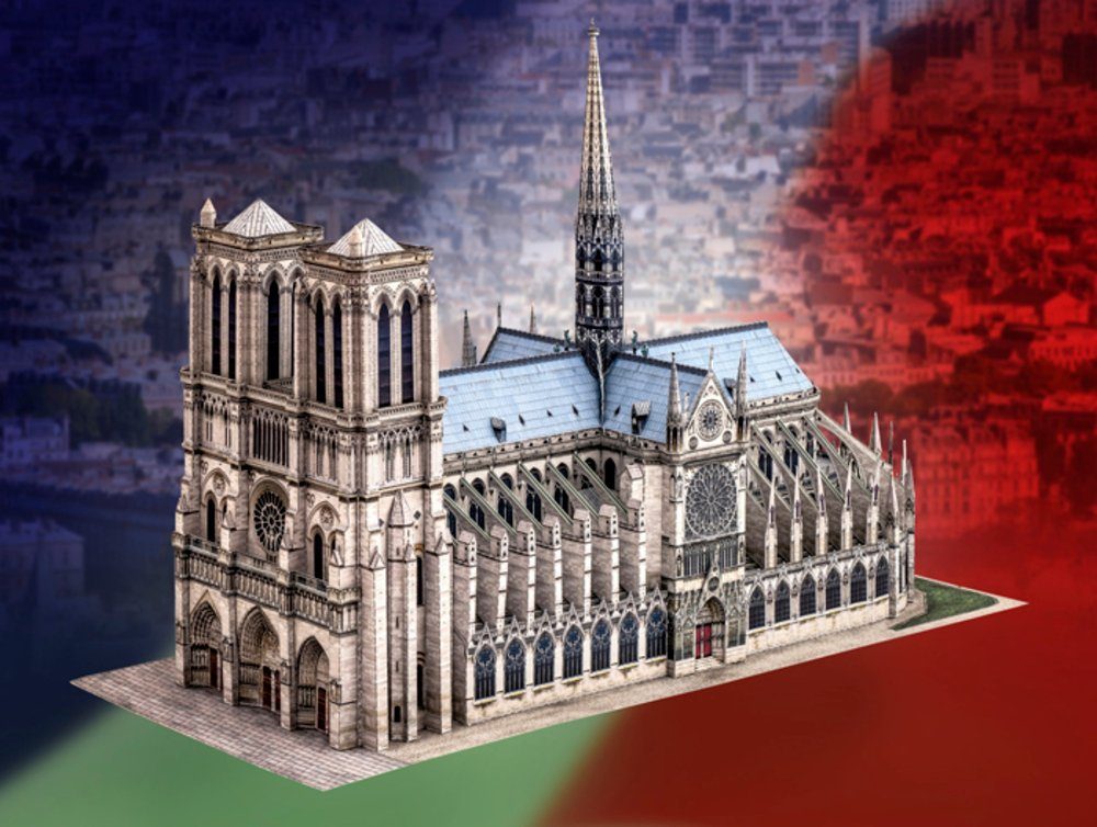 Aue Verlag Modellbausatz Schreiber-Bogen Notre-Dame Paris, 1:300