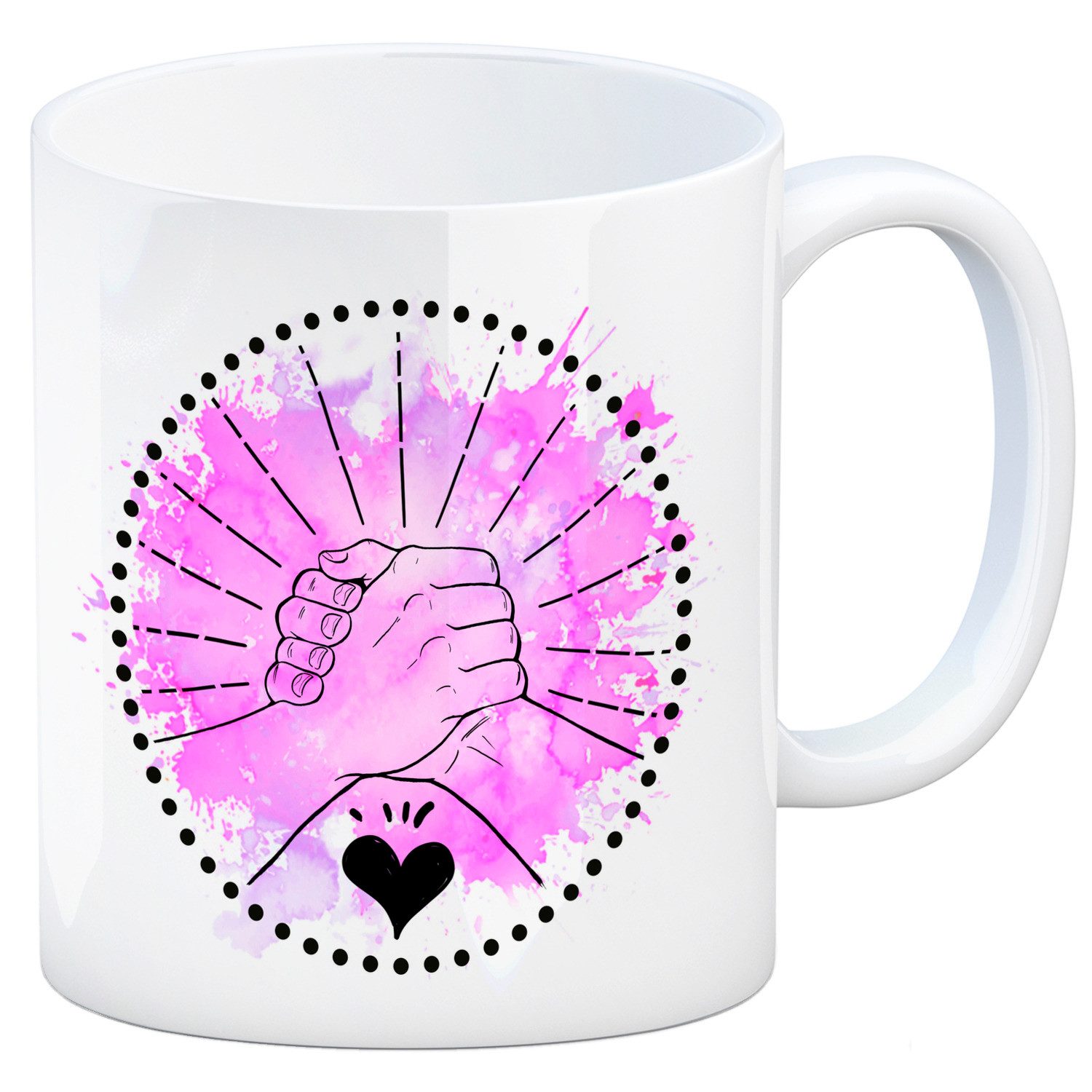 Tasse Freundschaft Kaffeebecher in rosa mit tollem Spruch