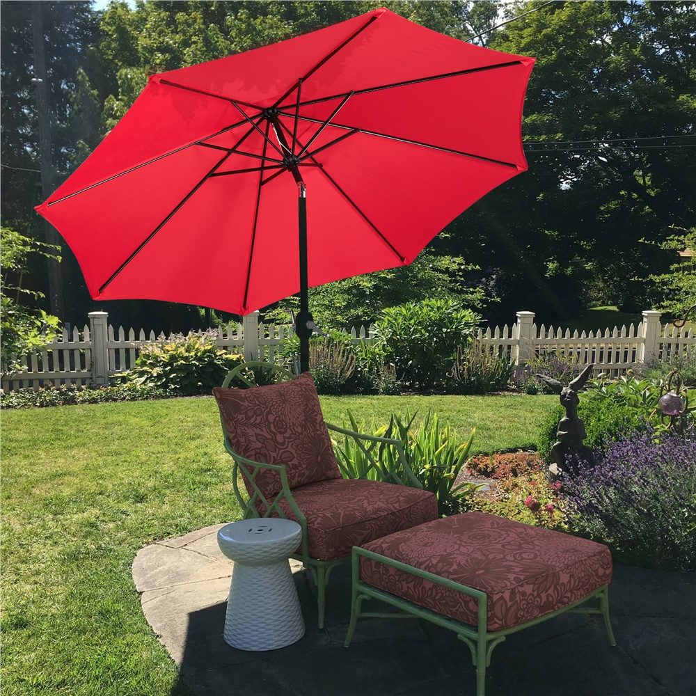 Yaheetech Sonnenschirm ∅ 222,5/261/294/326,5 cm, Gartenschirm mit Kurbel, Neigbar, UV Schutz 50+