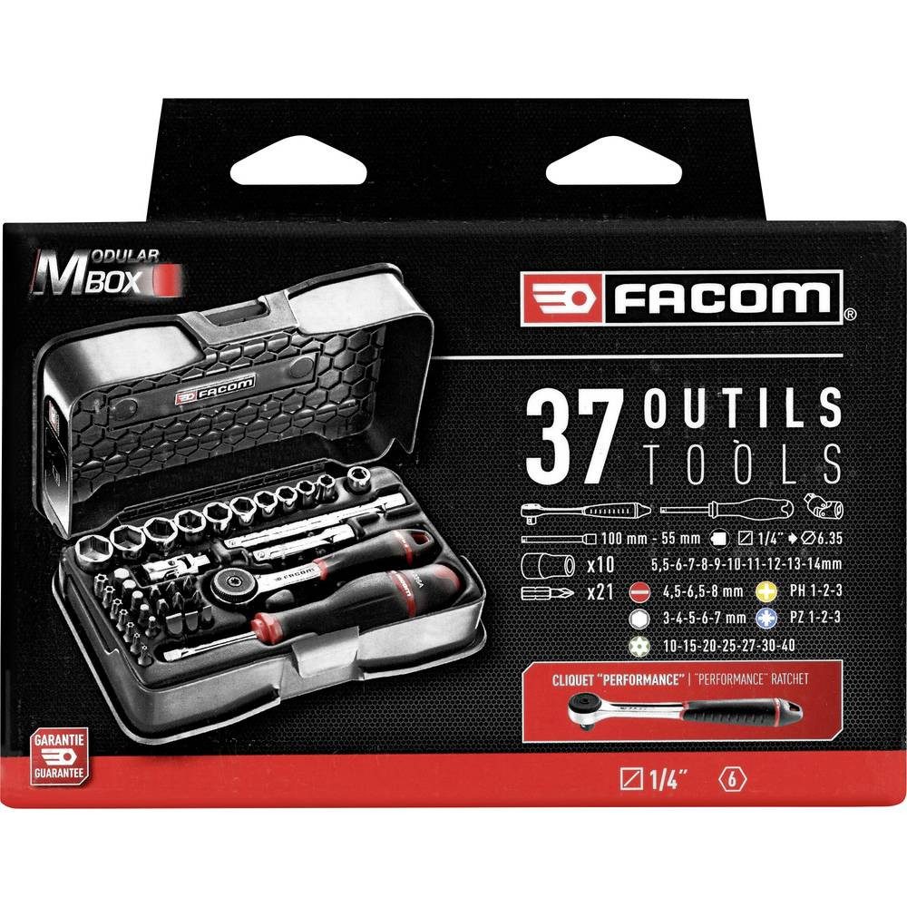 Facom Steckschlüssel Steckschluessel-Set 1/4Z R.161B, 37-tl R.161-6P6PB