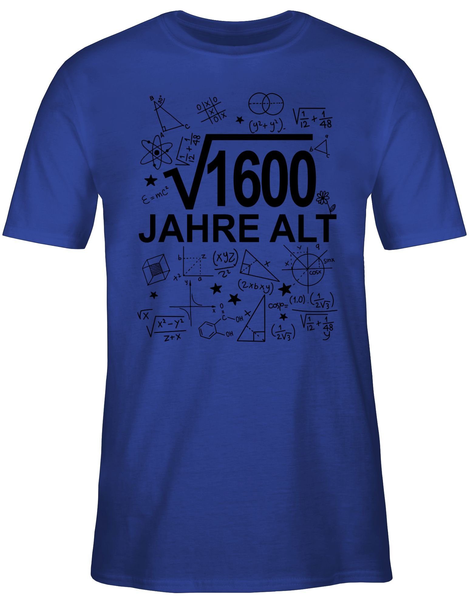Shirtracer T-Shirt Royalblau Vierzig alt 40. (Wurzel schwarz Jahre Geburtstag 1600) 2