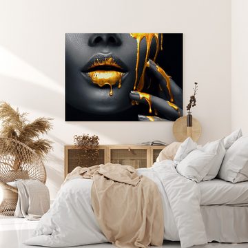 wandmotiv24 Leinwandbild Frauen Lippen, Lippen (1 St), Wandbild, Wanddeko, Leinwandbilder in versch. Größen