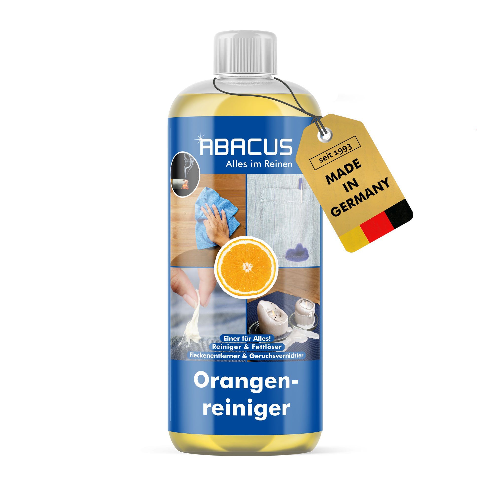 ABACUS Orangenreiniger Orange Reiniger Fleckenentferner Fettlöser Allzweckreiniger (Super Fettlöser, [1-St. Geruchsvernichter Extrem Kraftvoll)
