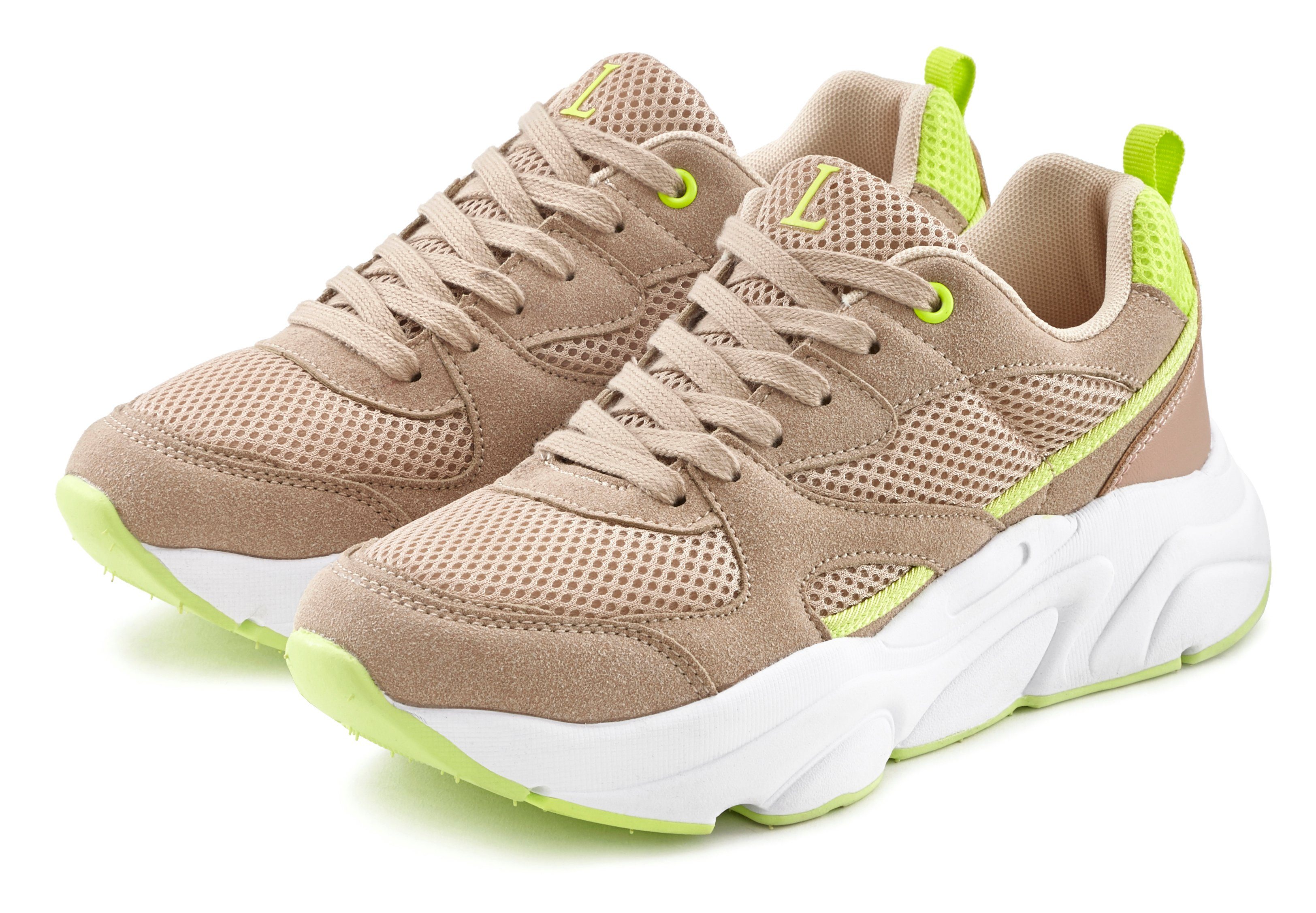 LASCANA Sneaker Schnürhalbschuh, leichte Chunky-Sohle, herausnehmbare Innen günstig online kaufen