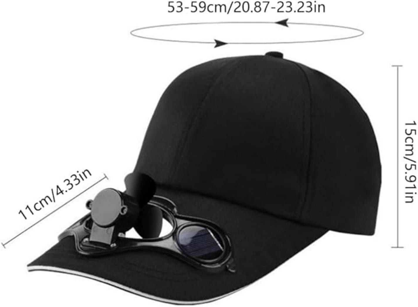 Bwecuy Baseball Cap Solar-Ventilator Kappe Baumwolle Sporthut Sonnenenergie