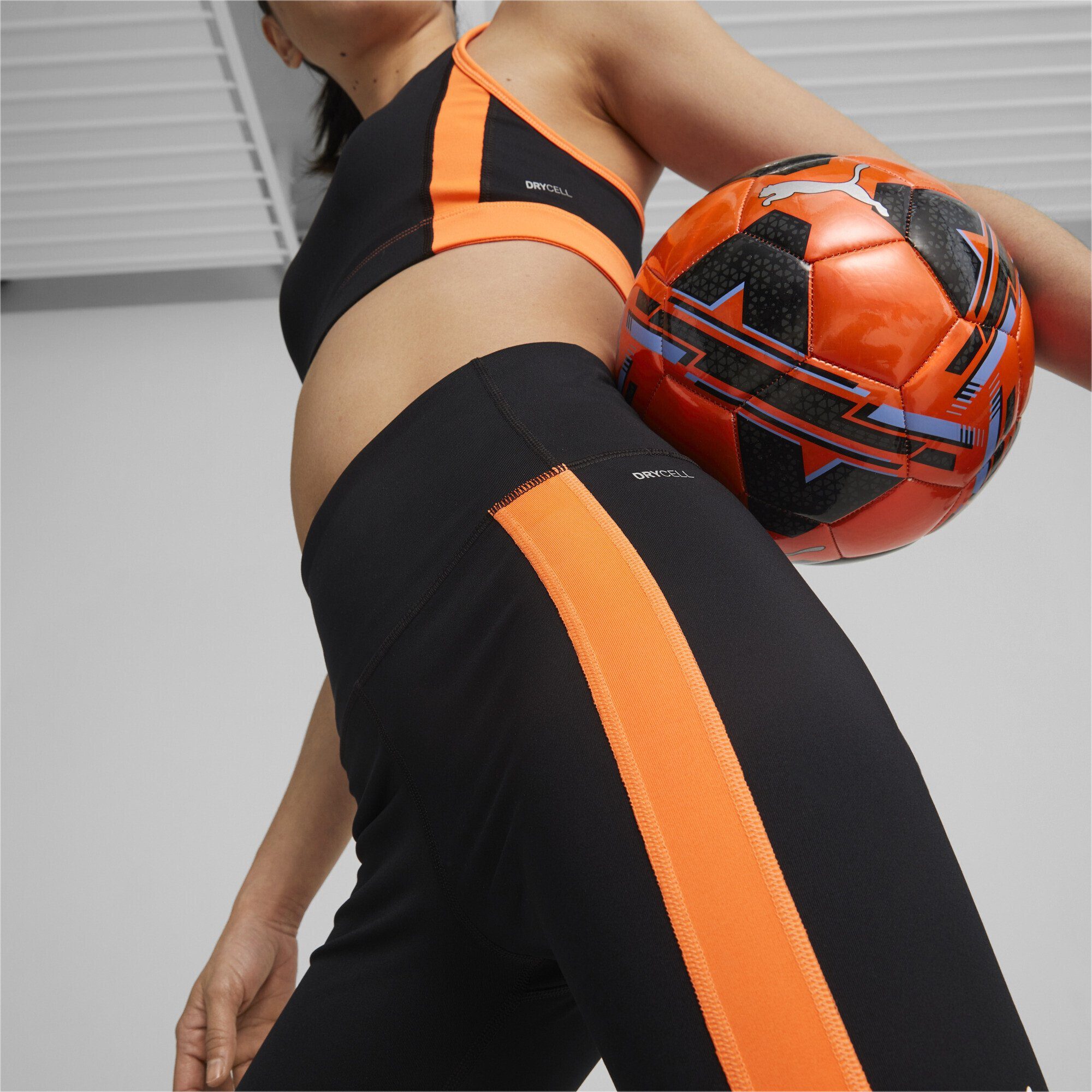 PUMA Leggings Laufhose Orange Ultra individualBLAZE Damen Fußball Black