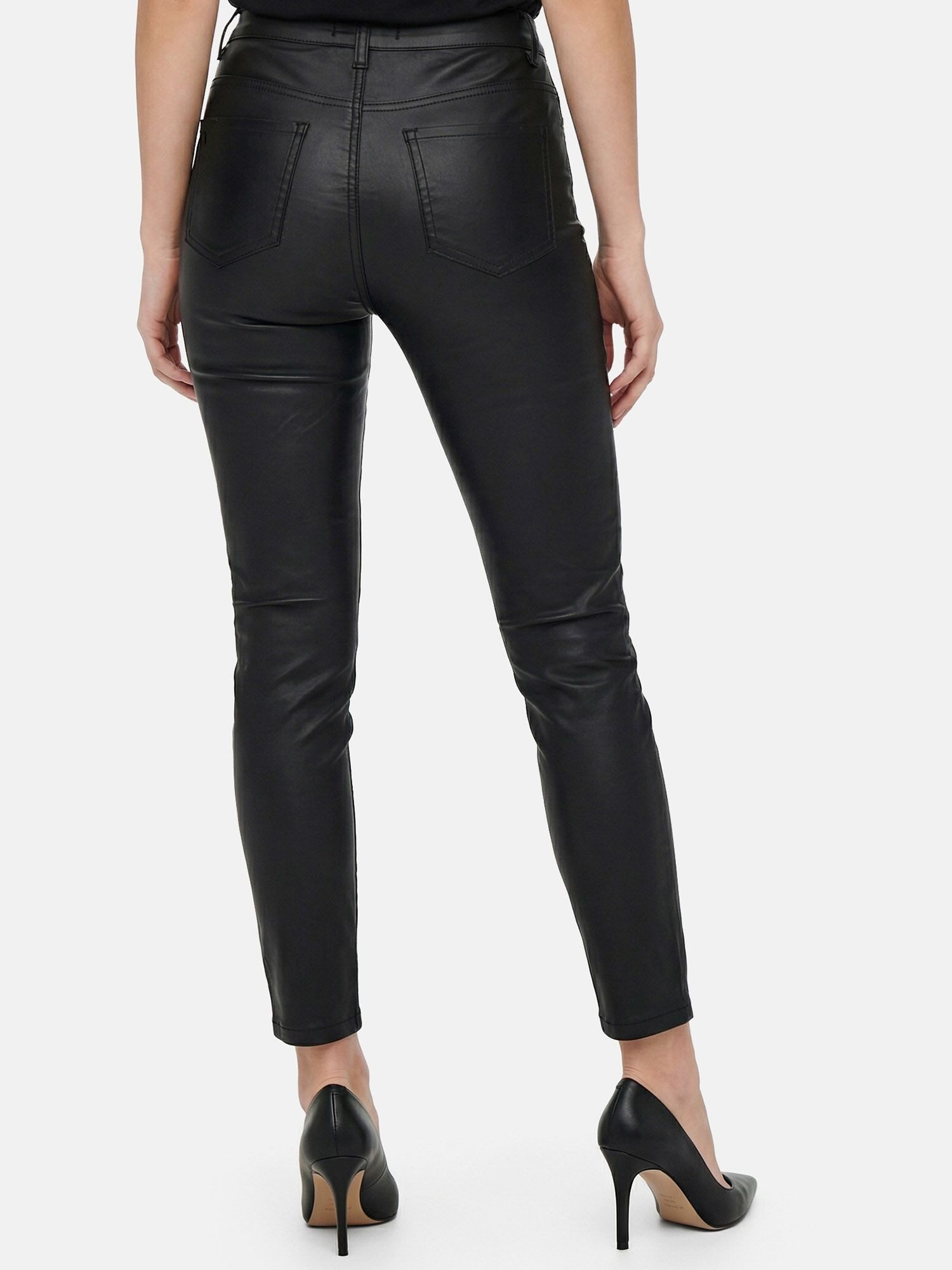 Tazzio Skinny-fit-Jeans F139 High Waist, Lederoptik, 5-Pocket-Stil