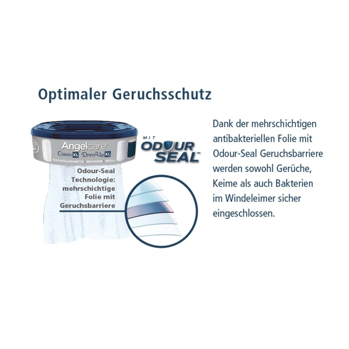 Angelcare® Windeleimer Nachfüllkassetten für Windeleimer Dress-Up und Classic XL 8 Stück