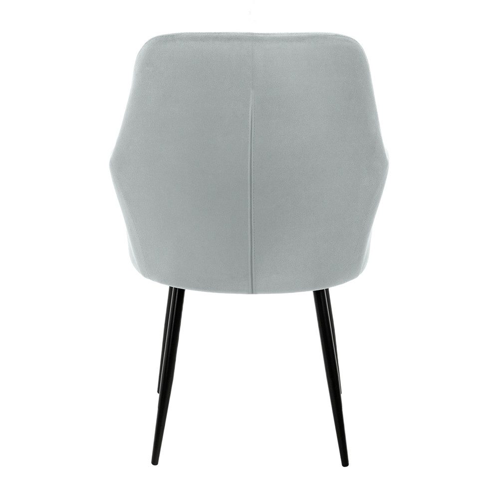 ML-DESIGN Stuhl Esszimmerstuhl ergonomisch & gepolstert, Esstischstuhl mit Rückenlehne (6 St), Wohnzimmerstuhl Grau Samtbezug Metallbeine Küchenstuhl Polsterstu – Bild 4 von 5