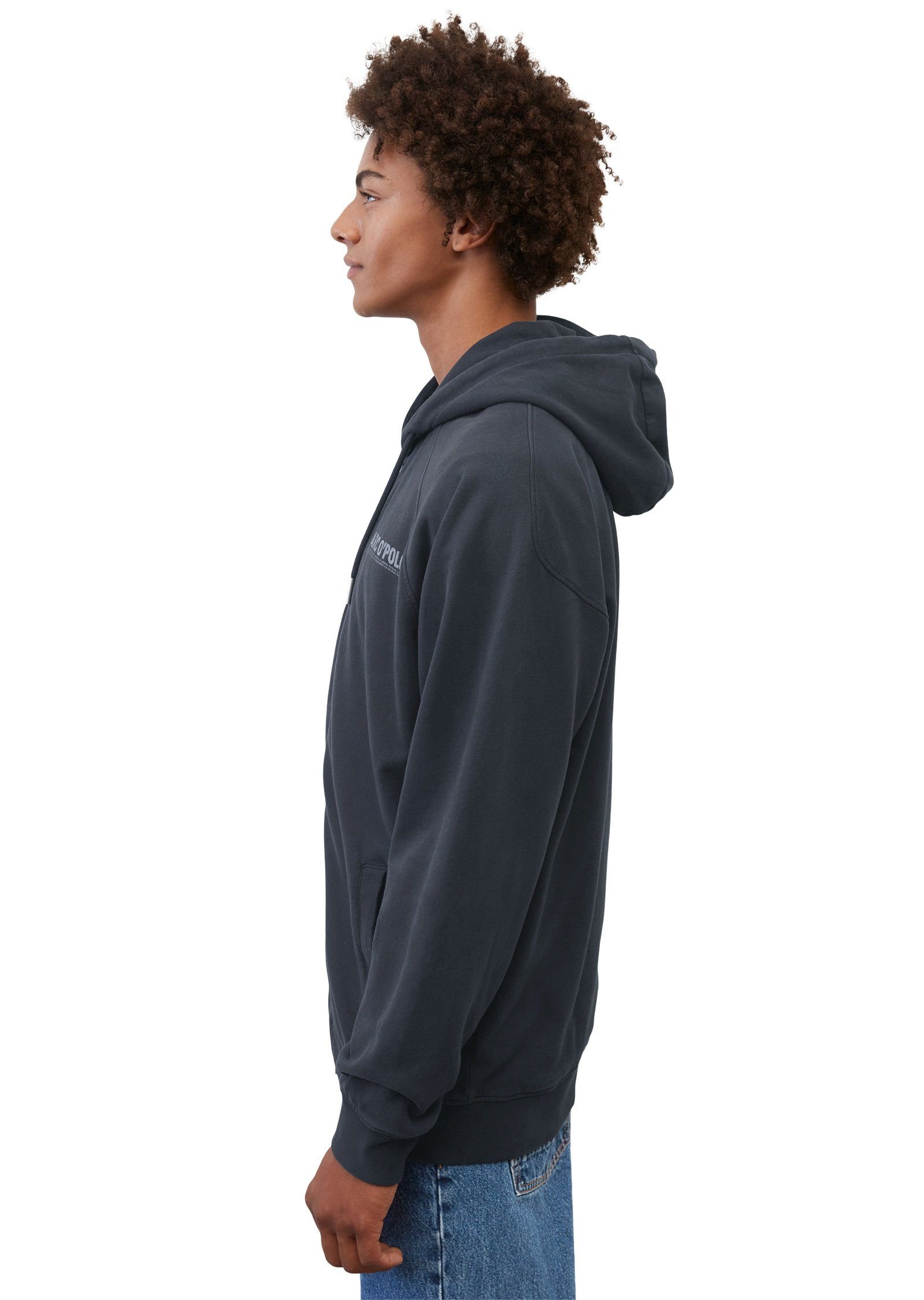 Marc O'Polo Sweatjacke aus reiner Bio-Baumwolle blau