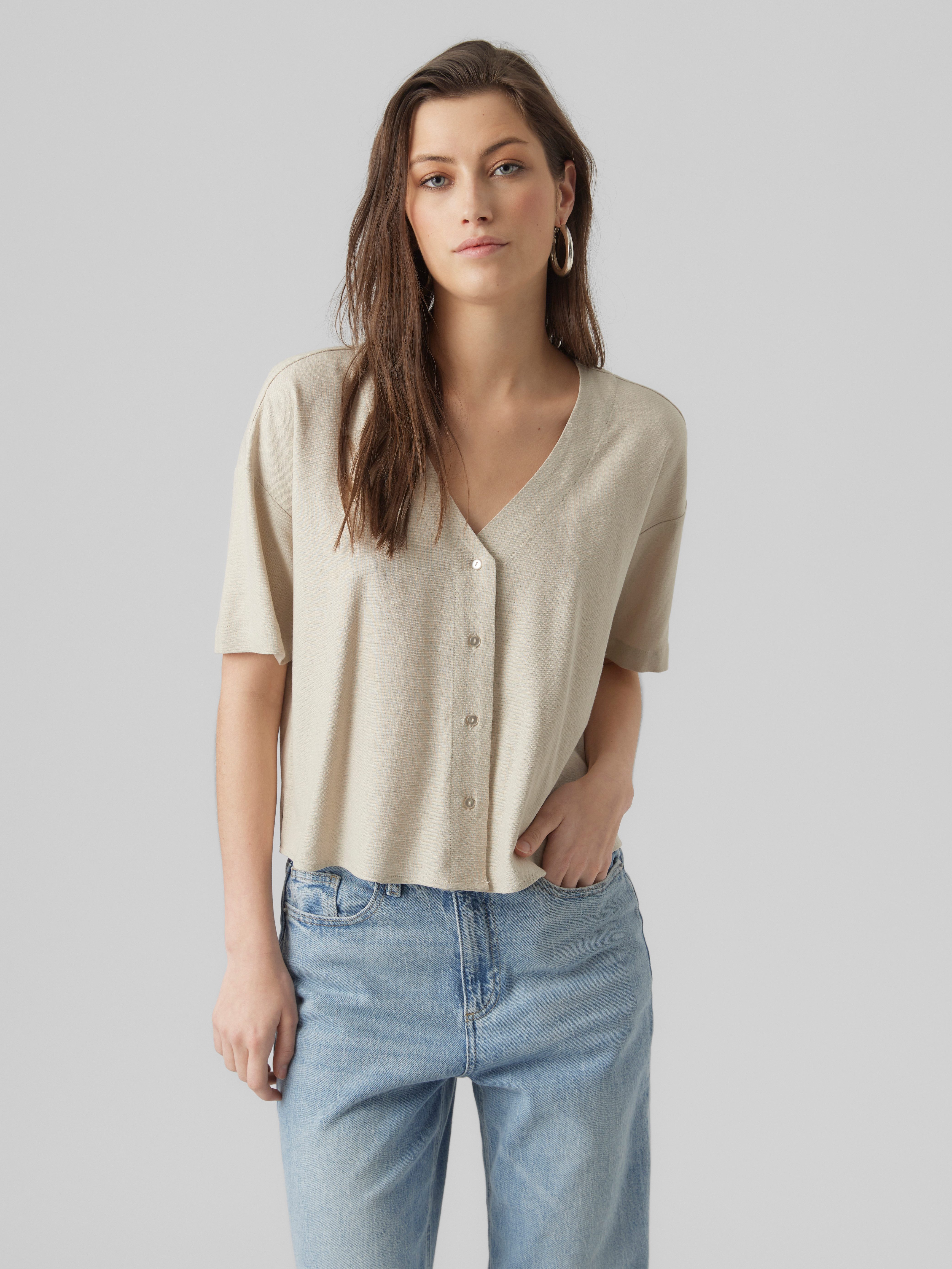 Kurzarmshirt VMJESMILO 2/4 SHIRT WVN GA NOOS