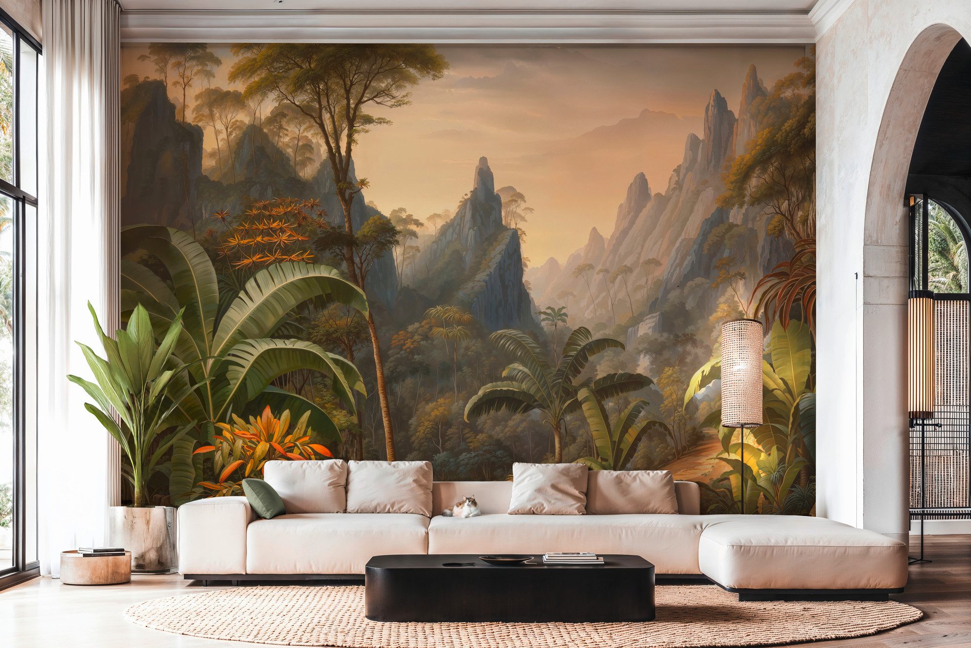 A.S. Création Vliestapete Cuba II Tropical Mountain Landscape Fototapete, leicht strukturiert, 3D-Optik, Motiv, floral, Detailreiche Dschungel-Landschaft mit beeindruckender Tiefenwirkung