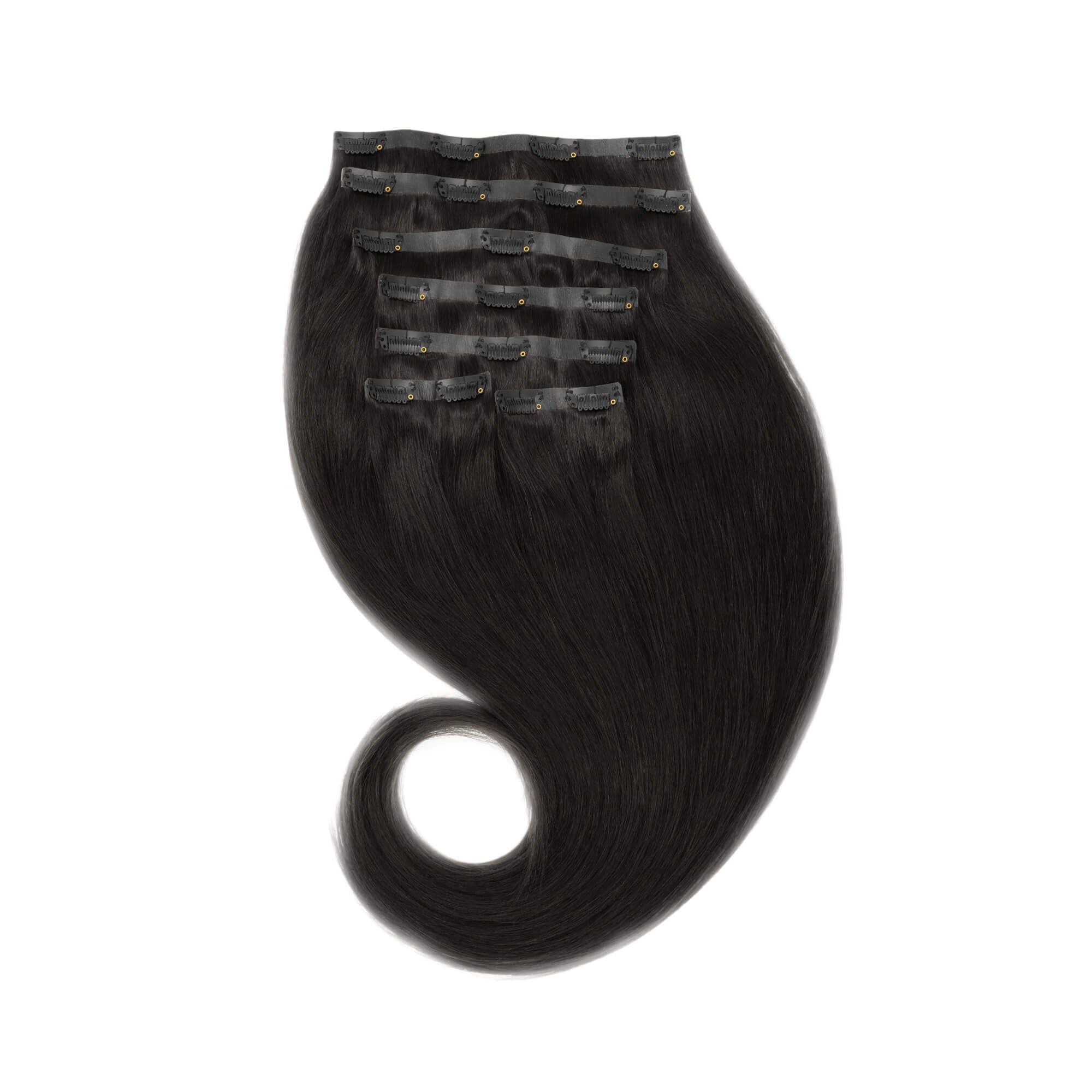 Ombré Haarteil – Zweifarbig Schwarz/Hellrosa, 55,9 Cm, Glatt & Nahtlos, Für Cosplay & Täglichen Look