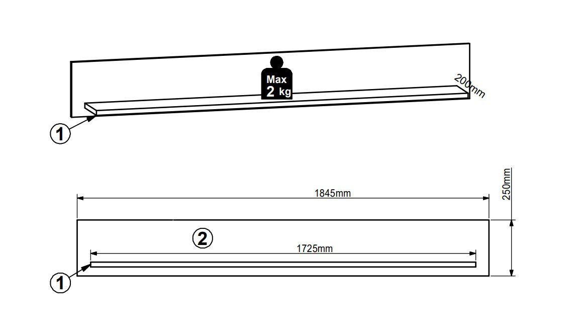 Innostyle Wandboard BELLANO, 1-tlg., mit Boden
