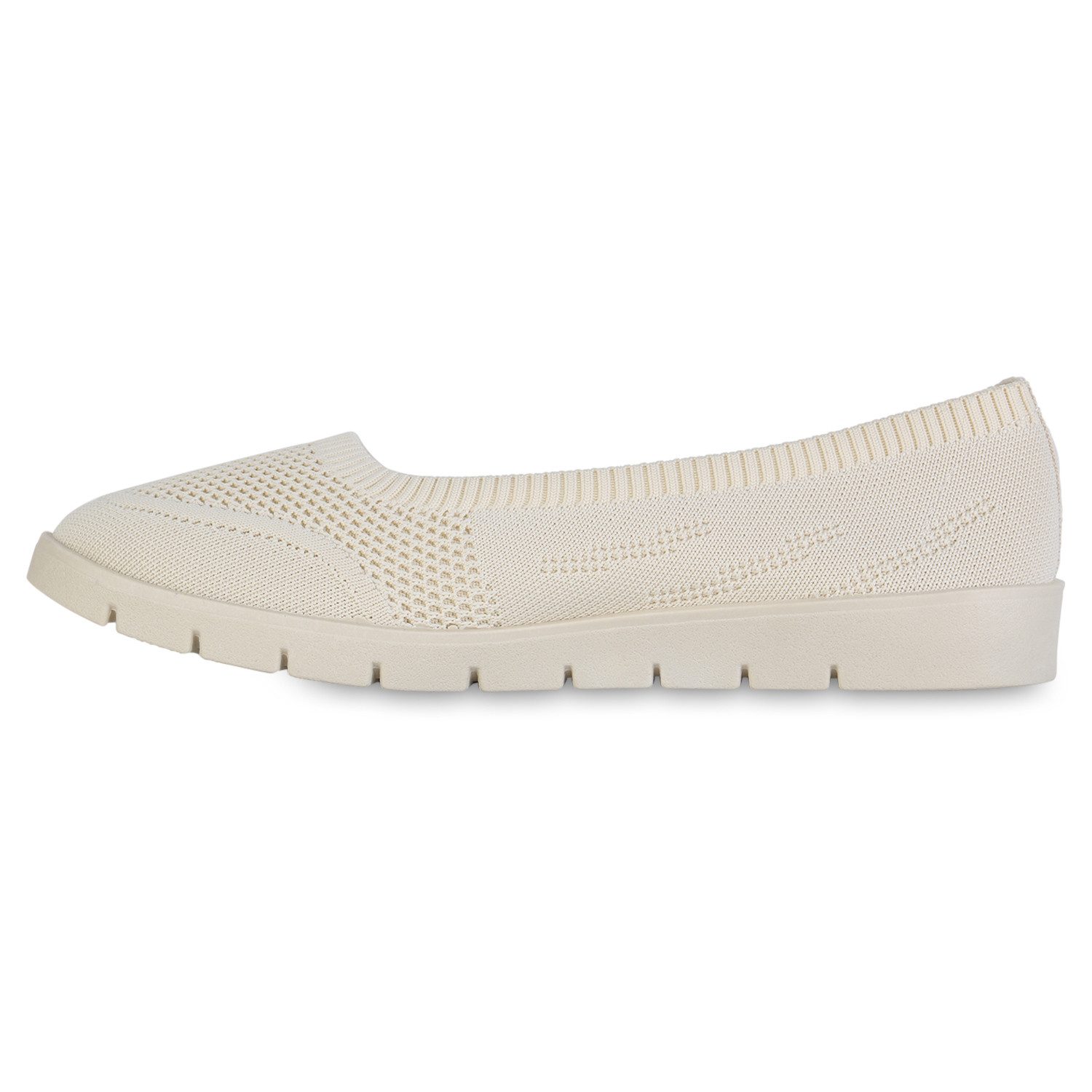 VAN HILL 841603 Sneaker Ballerinas Damen Sportliche Ballerinas Bequeme Strick Profil-Sohle