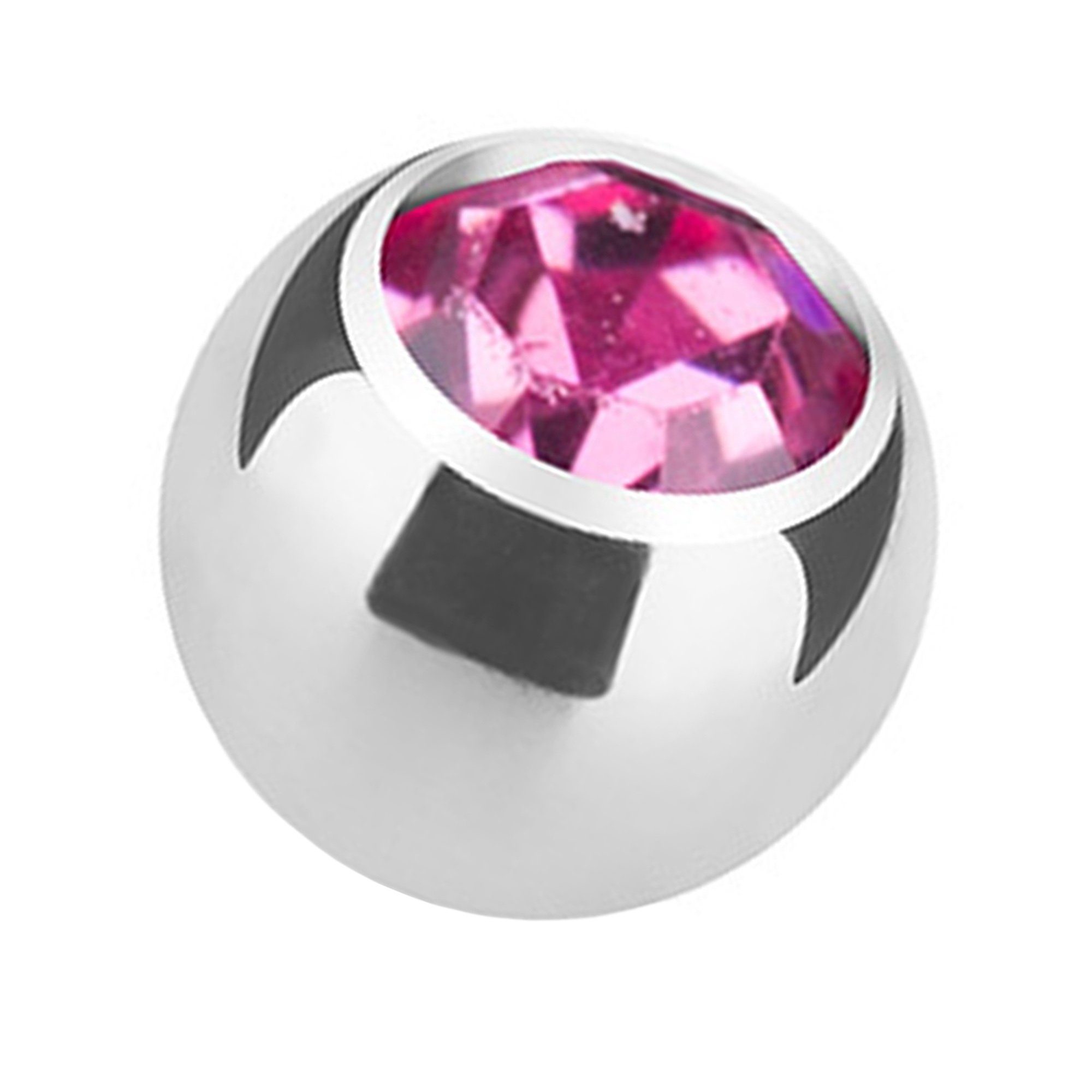 Piercing-Set Piercing Ersatz Schraubkugel Silber mit Kristall