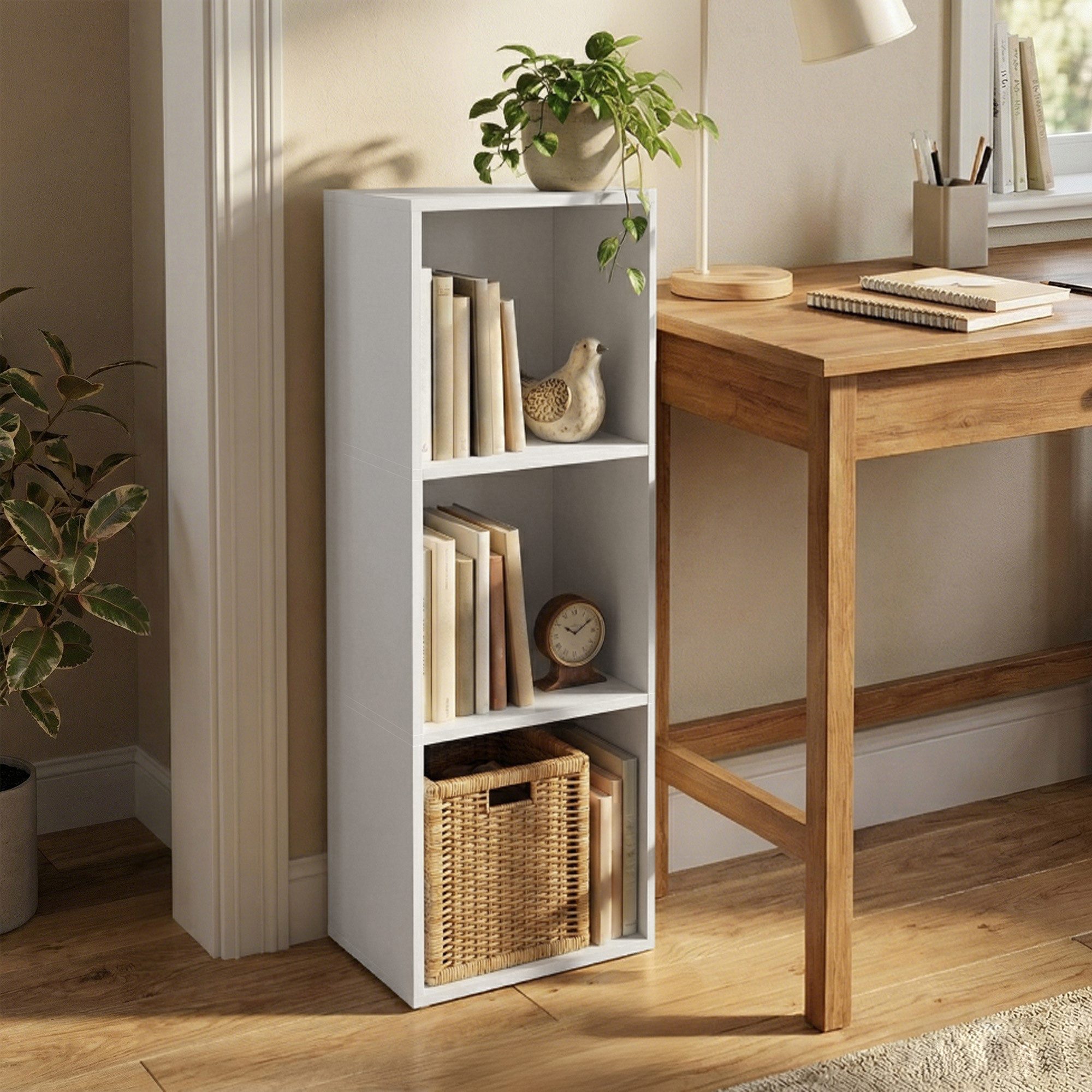 VASAGLE Bücherregal mit verstellbaren Ablagen, für Wohnzimmer, Homeoffice, Schlafzimmer, 3-stöckiges Regal, offenes Aufbewahrungsregal, 24 x 30 x 94,8 cm – Bild 3 von 5