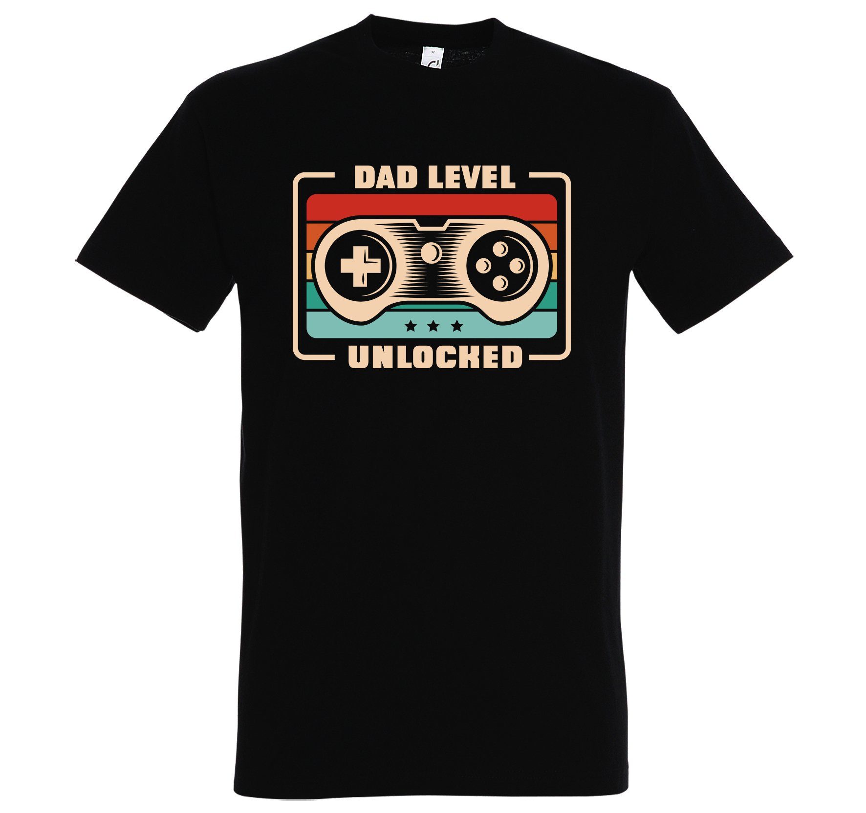 Youth Shirt T-Shirt Unlocked Print Dad Level mit Herren Designz trendigem Schwarz Gaming