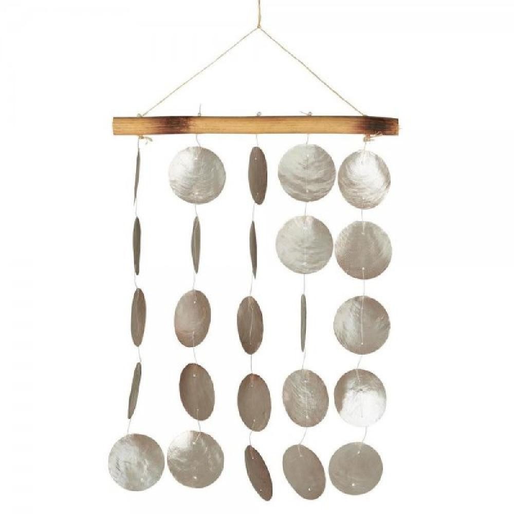 Ib Laursen Dekofigur Ib Laursen Windspiel mit Muscheln Beige Länglich (5-Reihen)