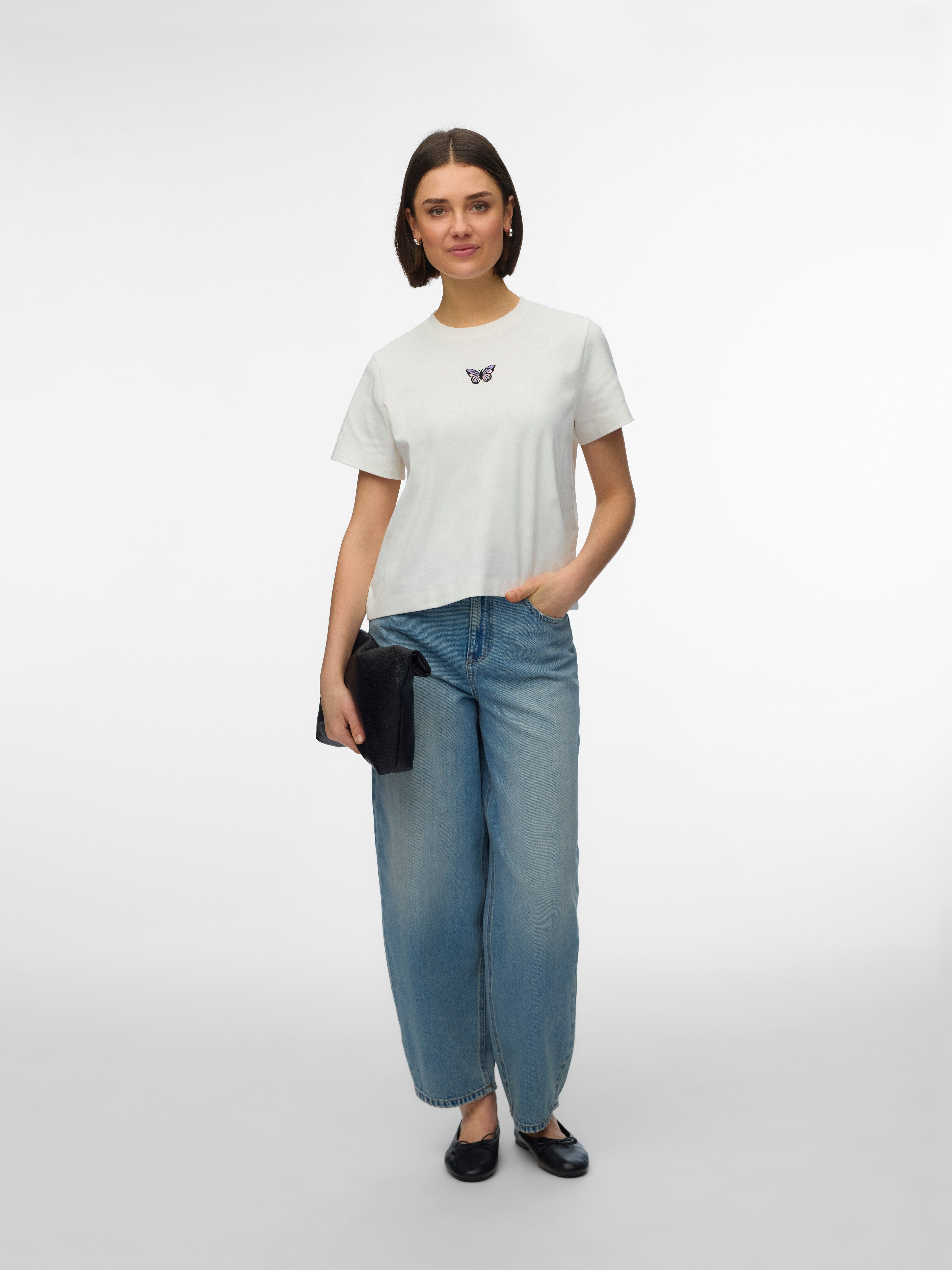 Vero Moda Kurzarmshirt VMSARA METTE SS TOP BOX JRS GA NOOS Baumwolle, regular fit – Bild 4 von 5