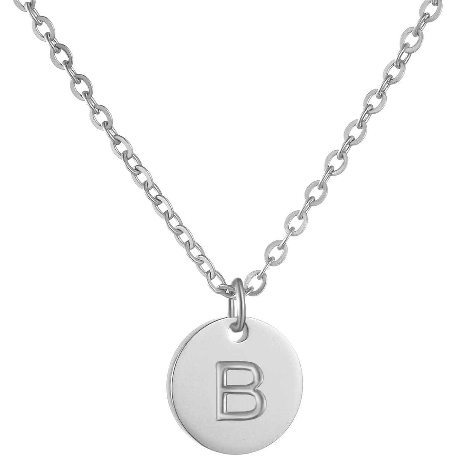 LuxusKollektion Namenskette Damen Initialen Kette Buchstaben Anhänger Gold Silber Rosegold mit